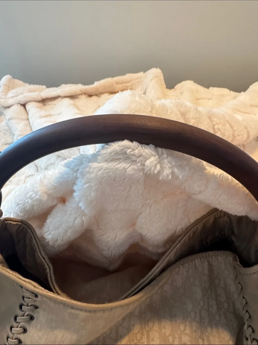 Dior Beige Monogram Hobo Shoulder Bag